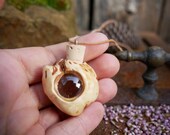 Tree Bead Bag, Shaman Bag, Hemp Bag, Wooden Bag, Vessel, Tobacco Bag, Witch, Ritual