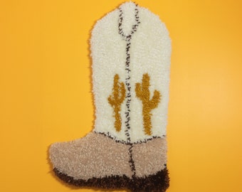 Cowboy Boot Punch Needle Wall Art