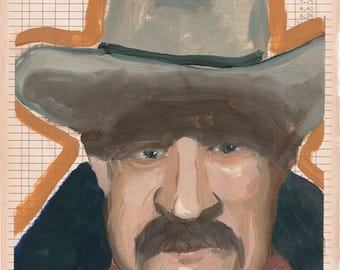 Cowboy Art on Vintage Parts Order Paper