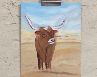 Longhorn Oil Painting