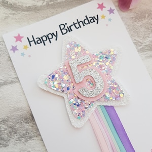 Sparkle birthday badge, girls birthday pin, girls star badge, colourful birthday badge, girls birthday rosette, rainbow birthday pin
