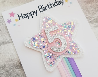 Sparkle birthday badge, girls birthday pin, girls star badge, colourful birthday badge, girls birthday rosette, rainbow birthday pin