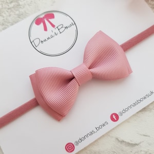 Dusky pink headband, baby headband, ribbon headband, dusty pink babyband, baby girl headbands, toddler headband, newborn headbands