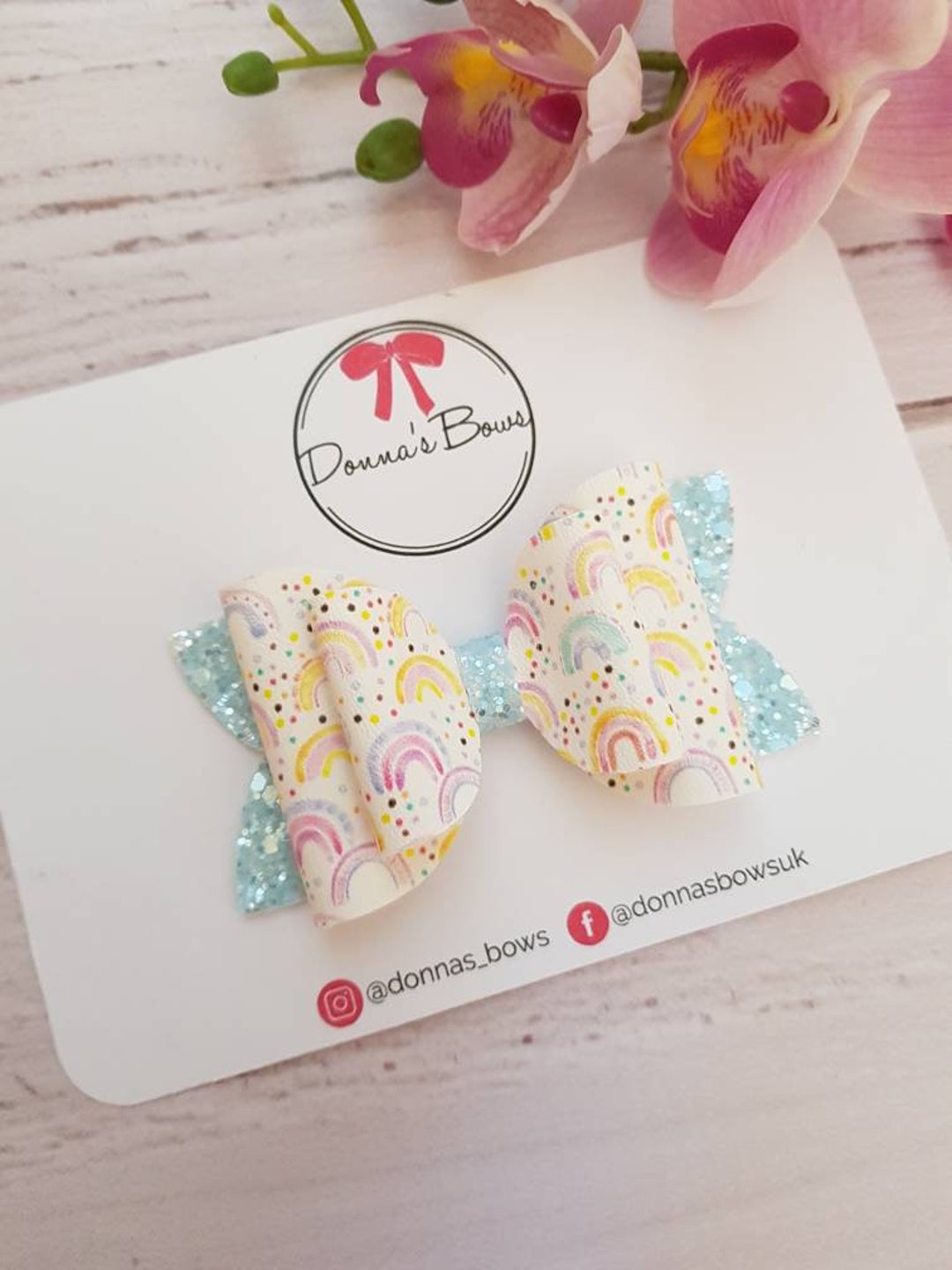 thumbnail image 2 of UK Handmade Rainbow Satin Ribbon Hair Bow - Colourful Accessory For Pride, Parties & Girls Birthdays 2 of 14