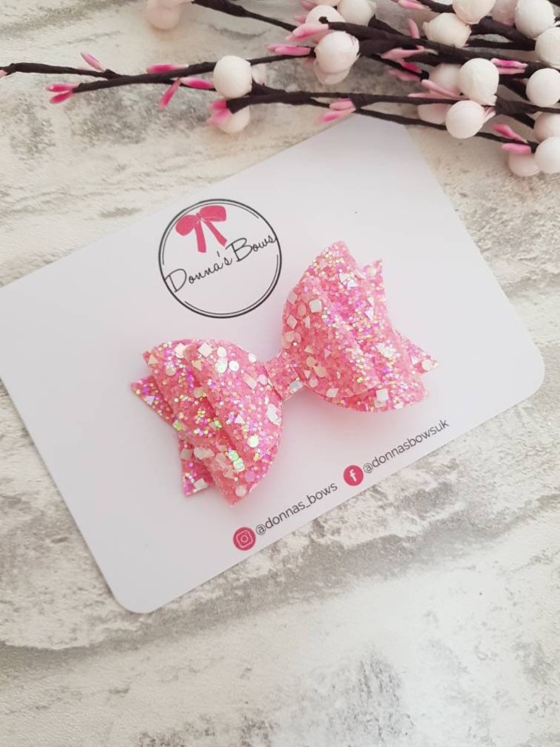 baby pink summer hair bows,clips Baby pink hair bows on alligator clips slides