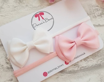 Baby headband set, baby headbands, newborn hairbands, ribbon bows, newborn headbands, baby girl headbands, new baby gift, baby girl bows