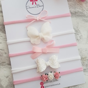 Baby headbands, newborn gift, baby girl headbands, toddler headband, toddler hairbands, new baby gift, pink hairbows, baby shower gift image 9