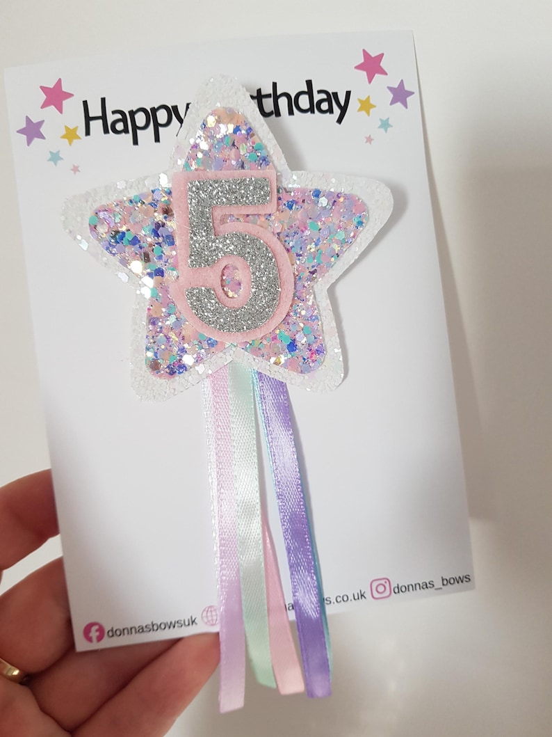 Sparkle birthday badge, girls birthday pin, girls star badge, colourful birthday badge, girls birthday rosette, rainbow birthday pin image 5