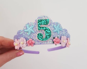 Mermaid tiara, birthday tiara, lilac hairband, photo prop, mermaid birthday crown, hair accessories