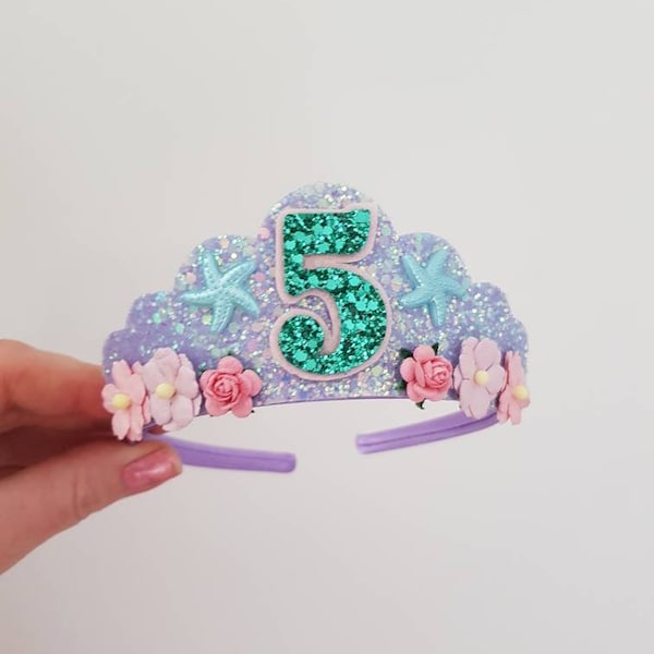 Mermaid tiara, birthday tiara, lilac hairband, photo prop, mermaid birthday crown, hair accessories