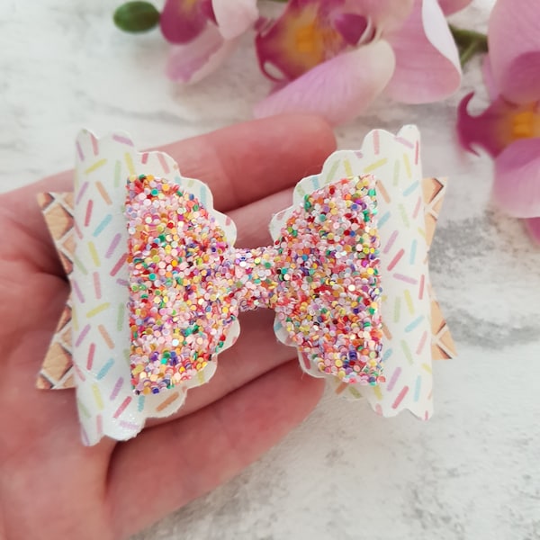 Eis Haarschleife, Sommer Haarschleifen, Kleinkind Stirnbänder, Haarschmuck, Sommer Clips, Haarschleifen, Eiscreme Haarschleife, Mädchen Haarspangen