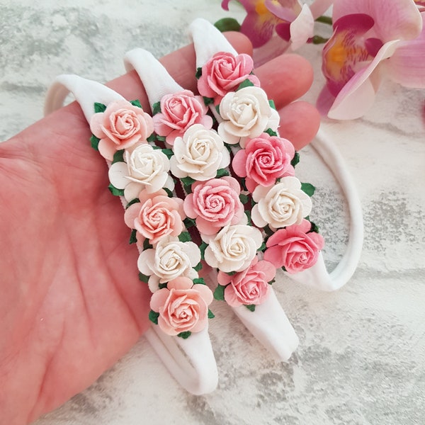 Flower headband, rose headband, newborn gift, baby girl headbands, toddler headband, toddler hairbands, new baby gift