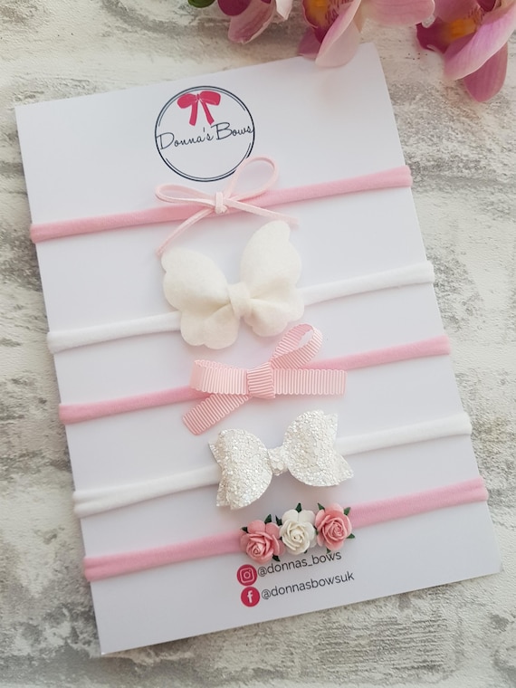 Baby headbands, newborn gift, baby girl headbands, toddler headband, toddler hairbands, new baby gift, pink hairbows, baby shower gift