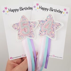 Sparkle birthday badge, girls birthday pin, girls star badge, colourful birthday badge, girls birthday rosette, rainbow birthday pin image 3