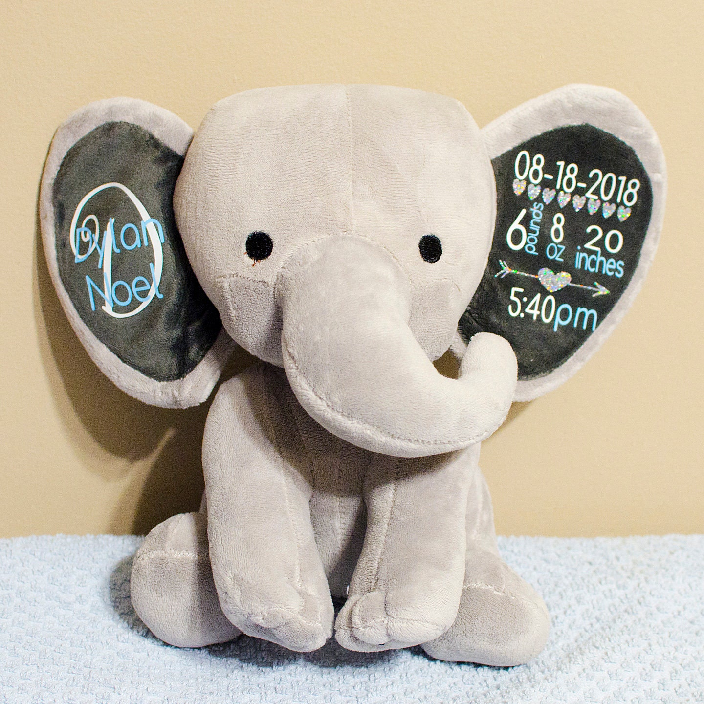 Personalized Birth Announcement Elephant Personalized Etsy Canada