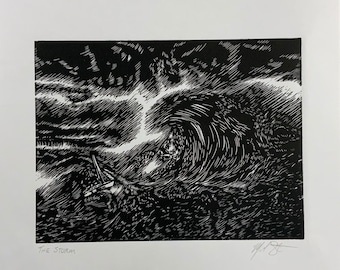 The Storm, Linocut Print