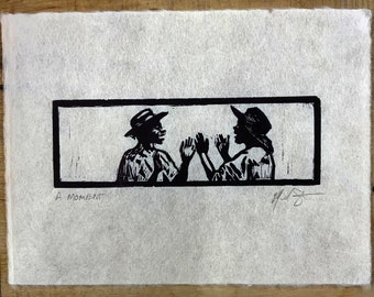 A Moment, Linocut Print