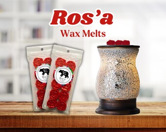 WAX MELT: Ros’a, Scented Soy Wax Heart for Warmer, Floral Scent, Home Fragrance Wax Bar, Long Lasting Wickless Candle, Gift Idea for Her