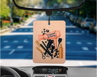Hair Stylist Air Freshener, Salon Car Accessory with Atomizer