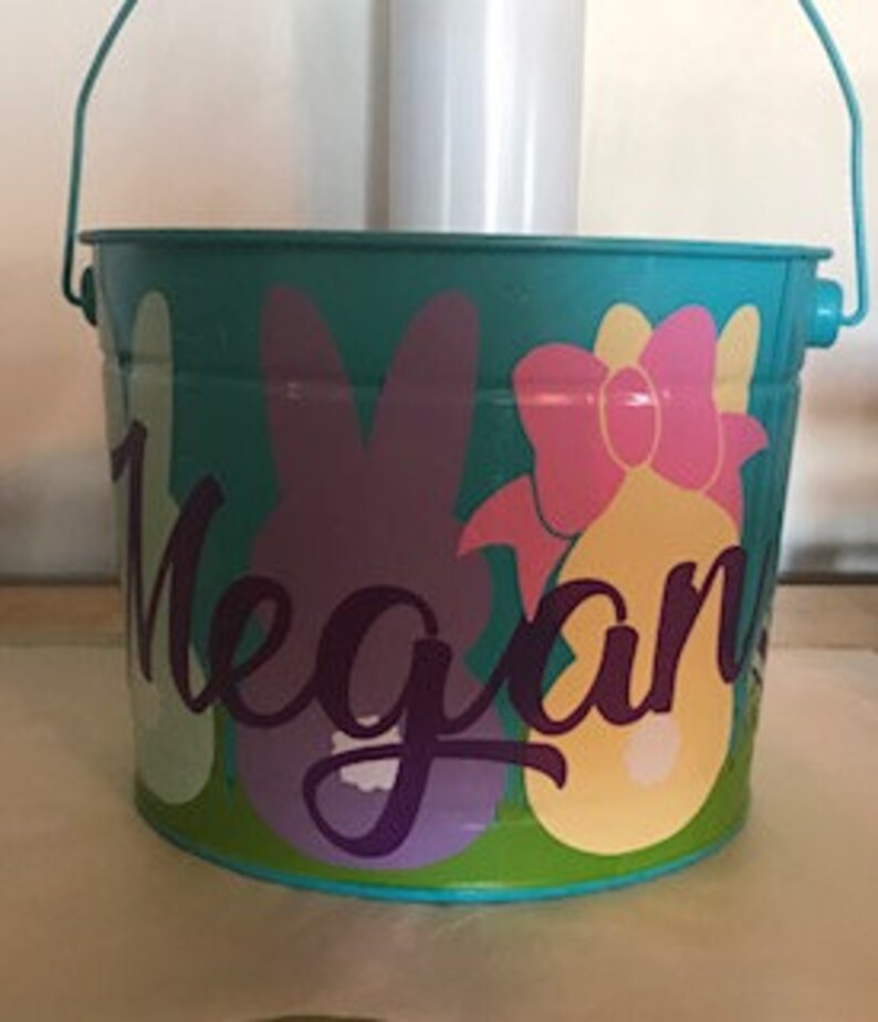 Metal Easter Bucket Personalized Etsy