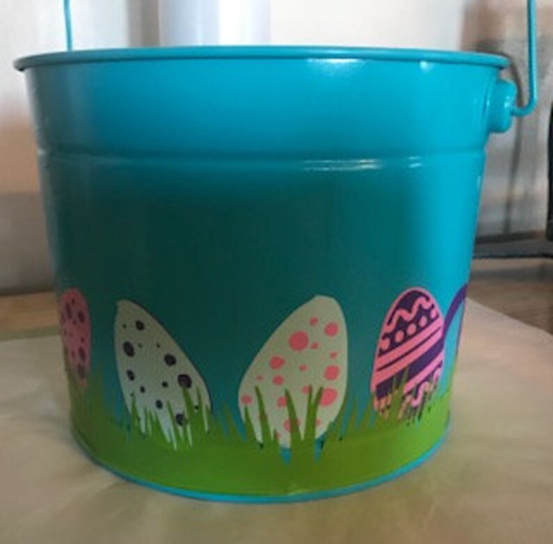 Metal Easter Bucket Personalized Etsy