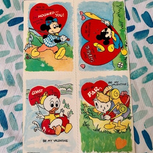 Vintage Walt Disney Valentine's Day Cards - Mickey and Donald's Nephews