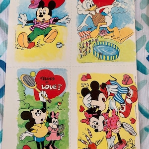 Cartes de la Saint-Valentin Walt Disney vintages - Mickey Minnie Donald