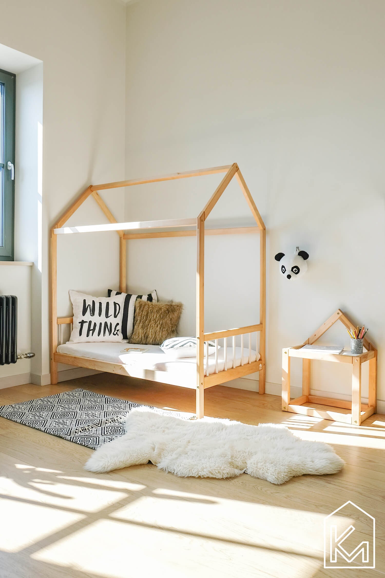 Cuna Para Bebe Nórdica Corral De Madera Importada Montessori