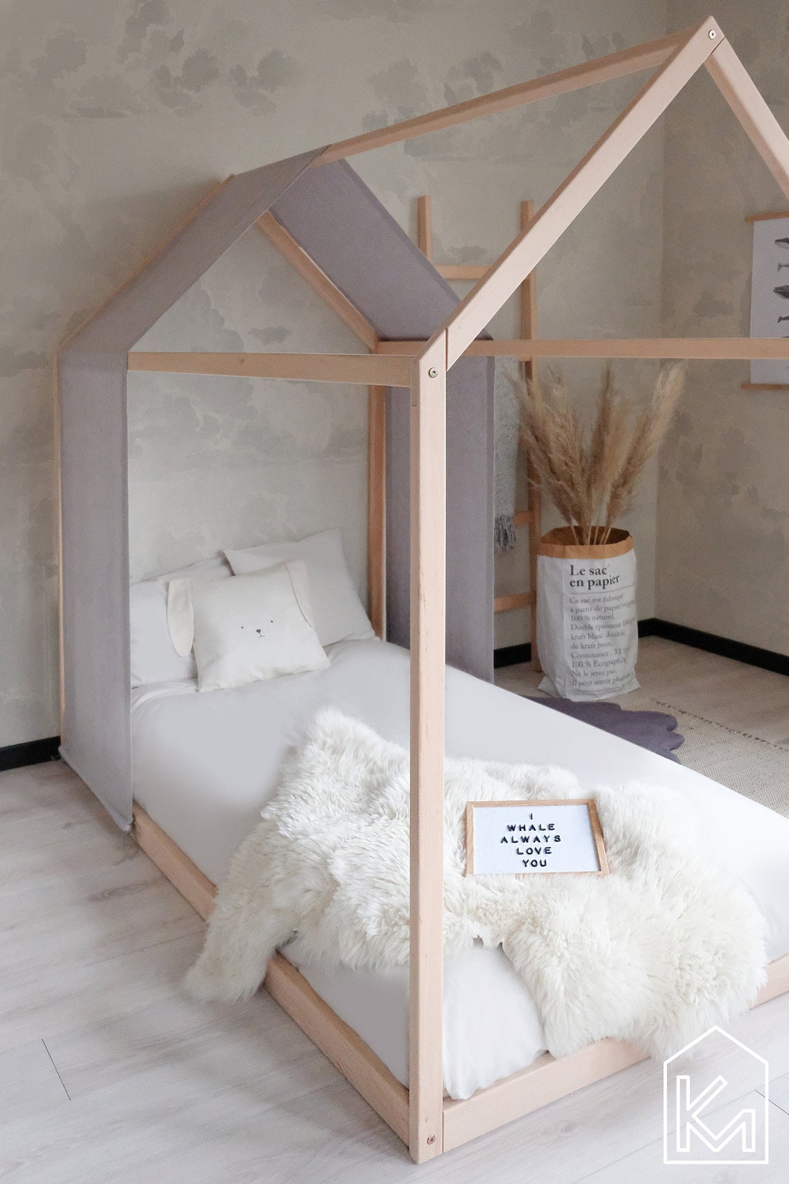 AU King Size Floor Bed With Light Grey Linen Cover and - Etsy