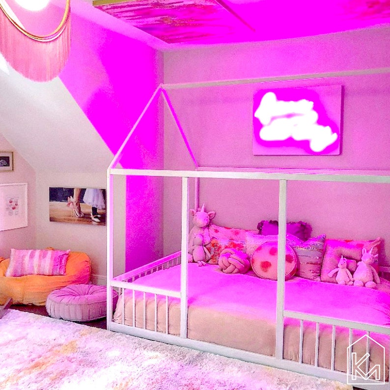 US Queen Size House Bed With Rails Kids Bunk Bed House Shape Etsy