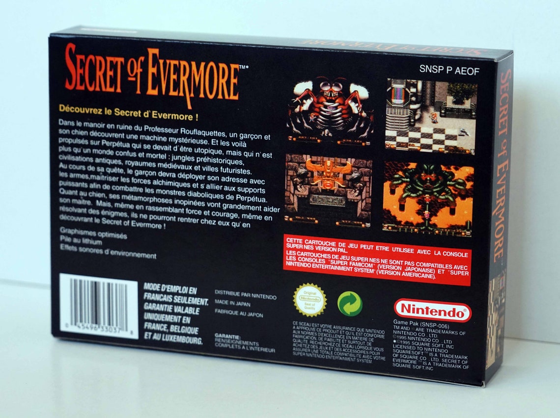Secret of Evermore Super Nintendo SNES Box Etsy Secret of Evermore Super Nintendo SNES Box Etsy