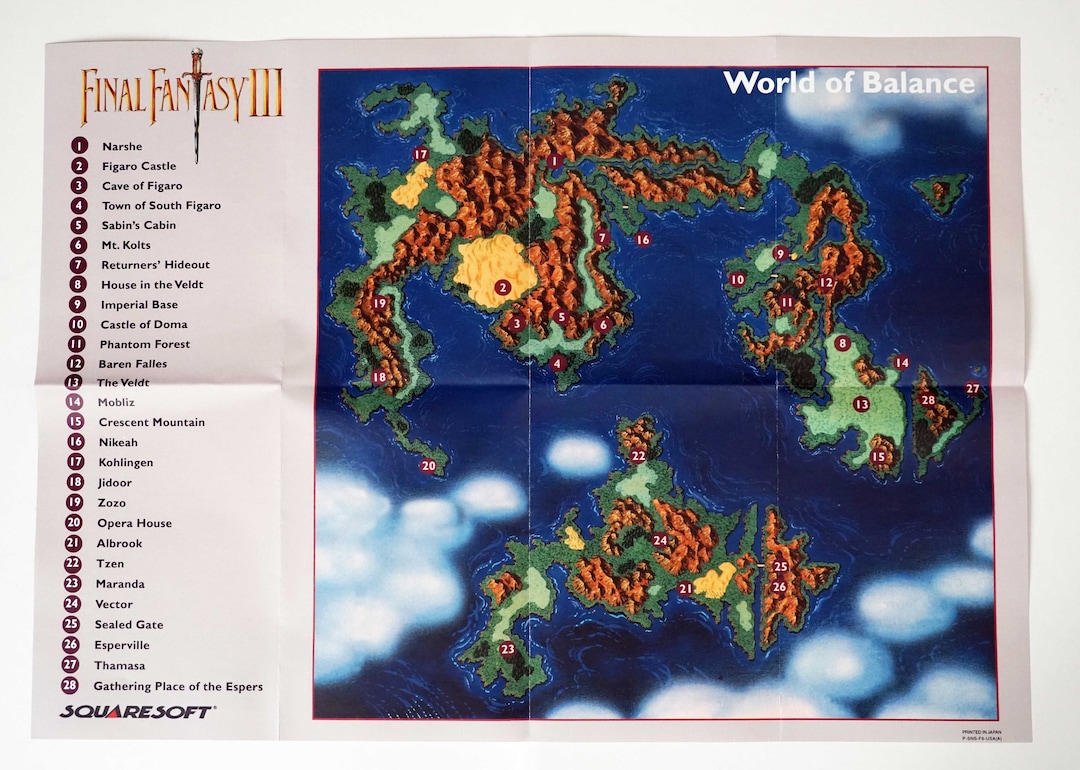 スクウェア ・ ファイナルファンタジー3 WORLD MAP ・ FINAL
