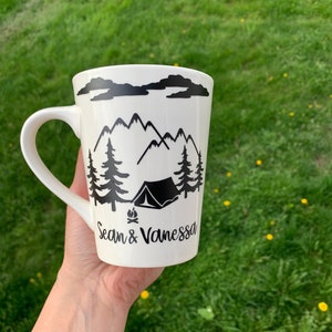 Personalized Outdoor Camping Coffee Tea Mug with Names