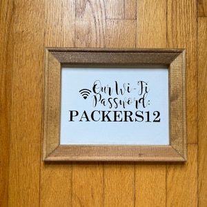 Our Wi-Fi Password Hanging Wall Decor Sign- Wooden Frame, Canvas, Personalized, Wood Sign