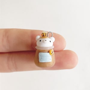 Cute honey bear charm / Polymer Clay charms / Artwallyuni