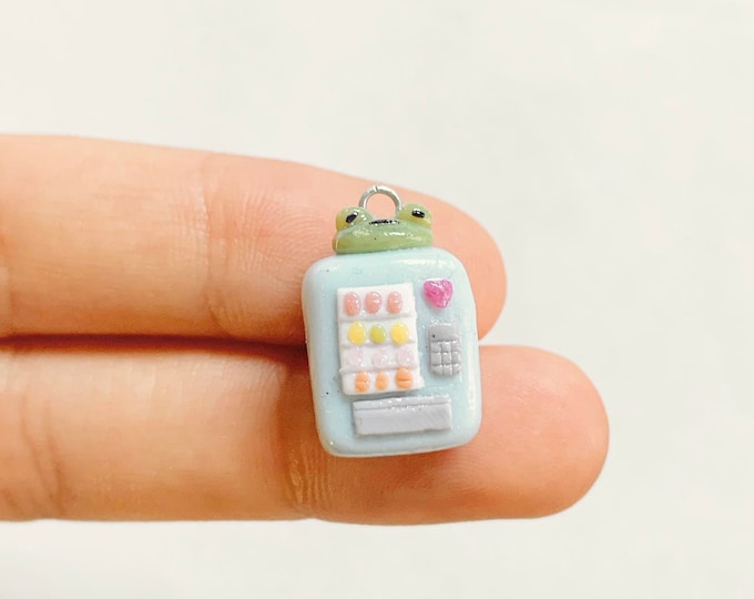 Cute Froggy Vending Machine Charm / Handmade Polymer Clay Charms/ Artwallyuni