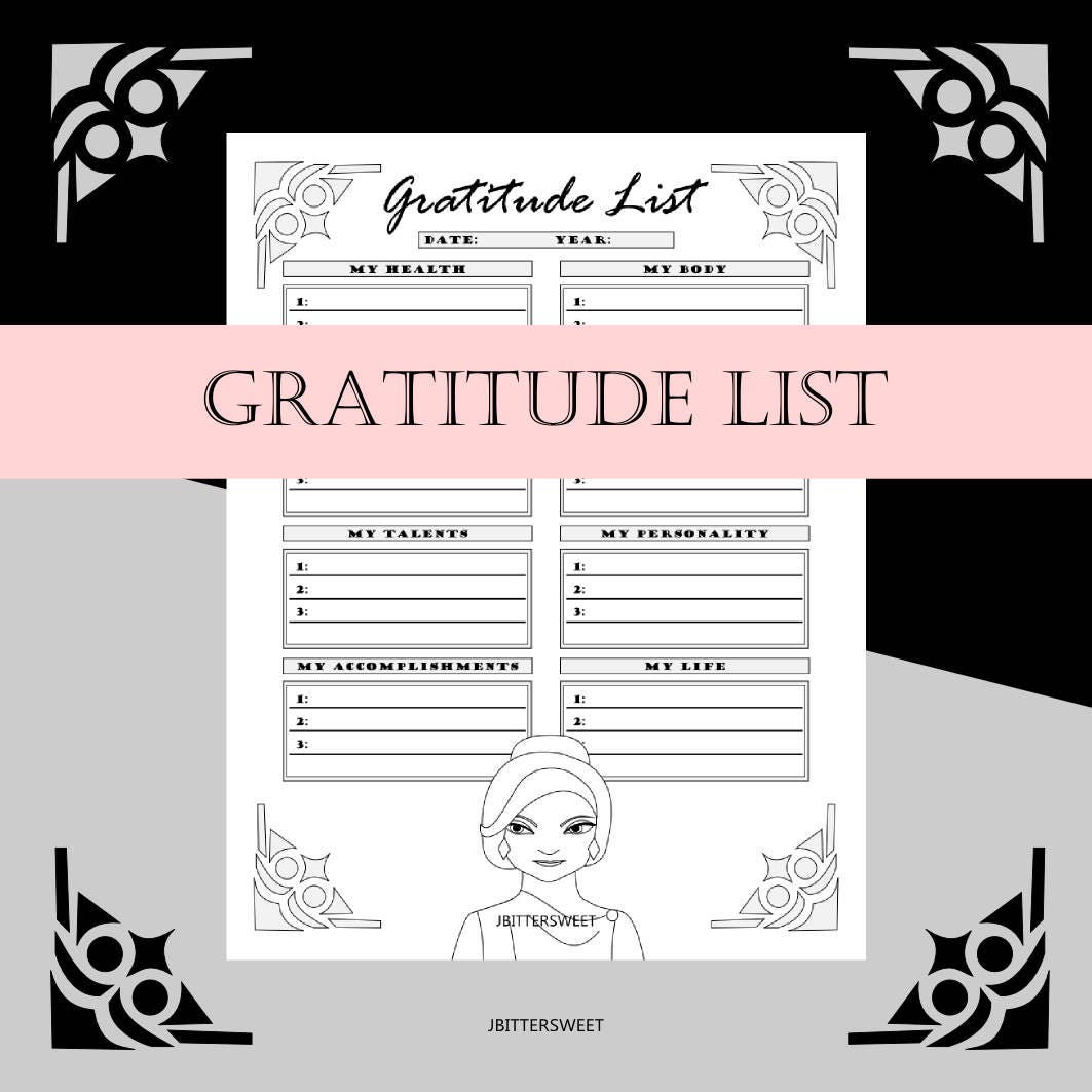 Printable Gratitude List for Appreciation for Your Morning | Etsy