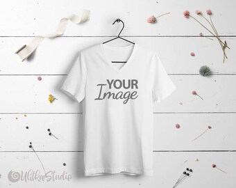 Download T Shirt Mockup White T Shirt With Short Sleeves Surface For Printing Mockup Instant Download 3d Logo Mockup Psd Free Mockups