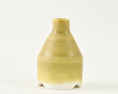 Handmade tiny vase Ceramic yellow modern miniature wheel thrown pottery bowl Dollhouse small mini pot Doll collector gift Ikebana decor