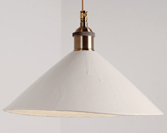 Matt ceramic handmade pendant lamp White modern chandelier Boho kitchen lighting Housewarming gift Baradax lighting