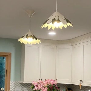 Modern rustic ceramic pendant lamp shade Handmade hanging light fixture Kitchen island suspension chandelier lighting Housewarming gift