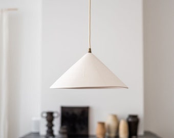 Rustic ceramic handmade pendant lamp #2 Matt matte white modern chandelier Boho lighting Housewarming gift Nordic pendant light
