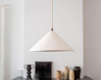 Rustic ceramic handmade pendant lamp #2 Matte white modern chandelier for kitchen light Boho lighting Farmhouse lighting Nordic light