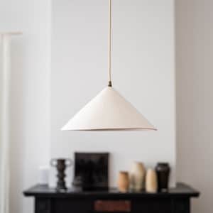 Rustic ceramic handmade pendant lamp #2 Matte white modern chandelier for kitchen light Boho lighting Farmhouse lighting Nordic light