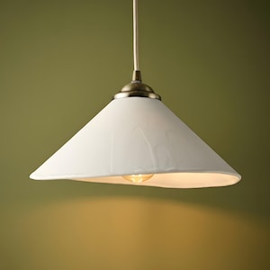 Handmade Ceramic Kitchen Island Lighting Pendant Matte White Modern Farmhouse Light Wabi Sabi Rustic Farmhouse Lamp
