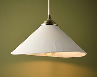 Handmade Ceramic Kitchen Island Lighting Pendant Matte White Modern Farmhouse Light Wabi Sabi Rustic Farmhouse Lamp