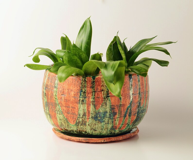 Large ceramic rustic planter flower pot 4 Black friday Sale Etsy