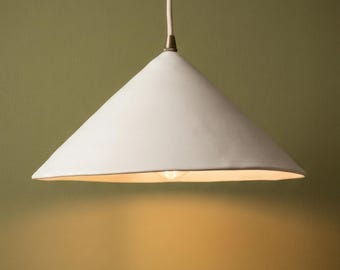 Rustieke keramische handgemaakte hanglamp #2 Matwitte moderne kroonluchter voor verlichting van het keukeneiland
