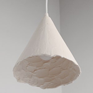 Small ceramic handmade pendant lamp Matt white modern chandelier Boho lighting for kitchen island Dinner light set Nordic organic pendant