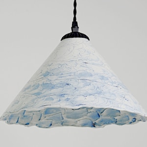 Matte Blue Ceramic Pendant Lamp: Modern Rustic Kitchen Lighting